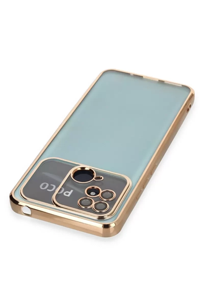 Xiaomi Redmi 10C Kılıf Lensli Silikon - Gold
