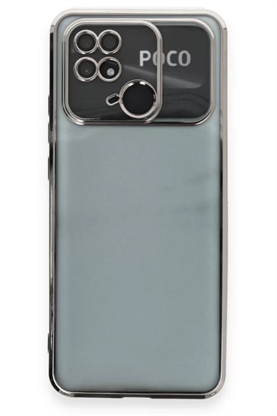 Xiaomi Redmi 10C Kılıf Lensli Silikon - Gümüş