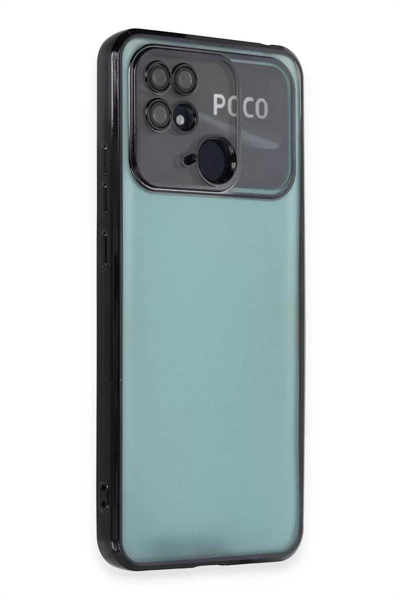 Xiaomi Redmi 10C Kılıf Lensli Silikon - Siyah