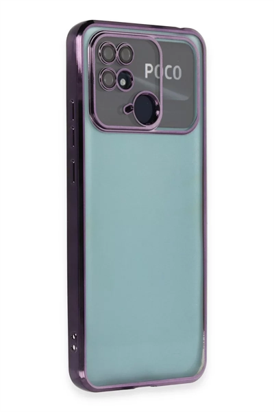 Xiaomi Redmi 10C Kılıf Lensli Silikon - Mor