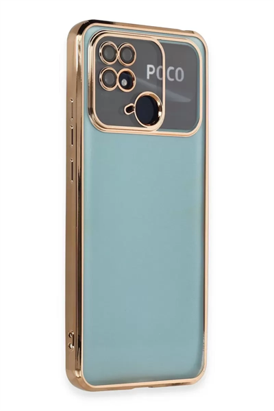 Xiaomi Redmi 10C Kılıf Lensli Silikon - Gold