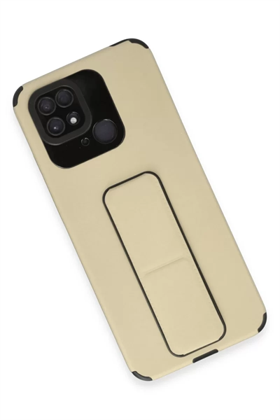 Xiaomi Redmi 10C Kılıf Mega Standlı Silikon - Gold