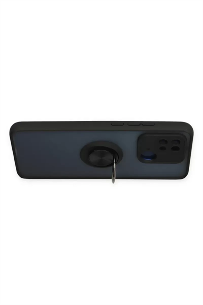 Xiaomi Redmi 10C Kılıf Montreal Yüzüklü Silikon Kapak - Siyah