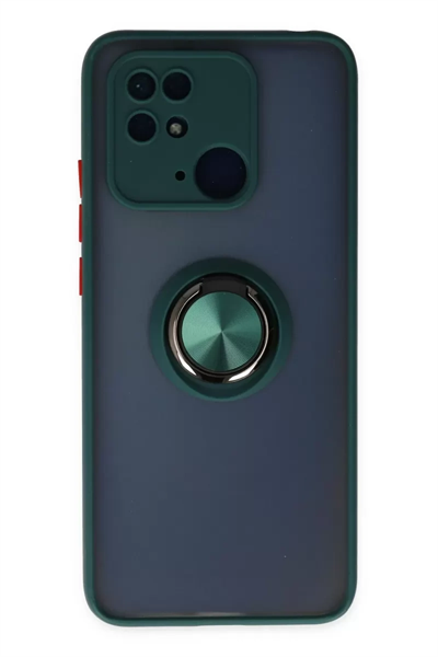 Xiaomi Redmi 10C Kılıf Montreal Yüzüklü Silikon Kapak - Yeşil