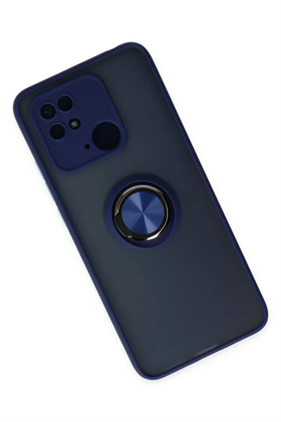 Xiaomi Redmi 10C Kılıf Montreal Yüzüklü Silikon Kapak - Lacivert
