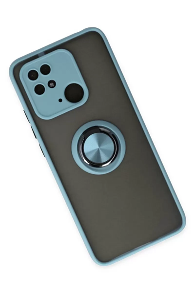 Xiaomi Redmi 10C Kılıf Montreal Yüzüklü Silikon Kapak - Buz Mavi