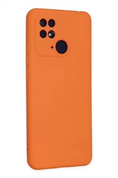 Xiaomi Redmi 10C Kılıf Nano içi Kadife Silikon - Turuncu