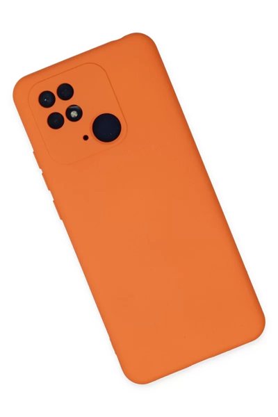 Xiaomi Redmi 10C Kılıf Nano içi Kadife Silikon - Turuncu