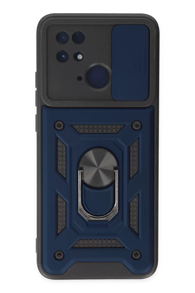 Xiaomi Redmi 10C Kılıf Pars Lens Yüzüklü Silikon - Lacivert