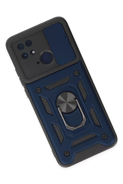 Xiaomi Redmi 10C Kılıf Pars Lens Yüzüklü Silikon - Lacivert