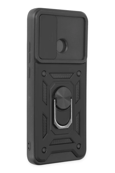 Xiaomi Redmi 10C Kılıf Pars Lens Yüzüklü Silikon - Siyah
