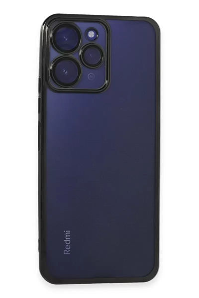 Xiaomi Redmi 12 Kılıf Lensli Silikon - Siyah