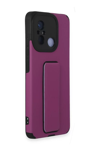 Xiaomi Redmi 12C Kılıf Mega Standlı Silikon - Mor