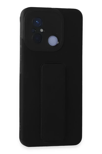 Xiaomi Redmi 12C Kılıf Mega Standlı Silikon - Siyah