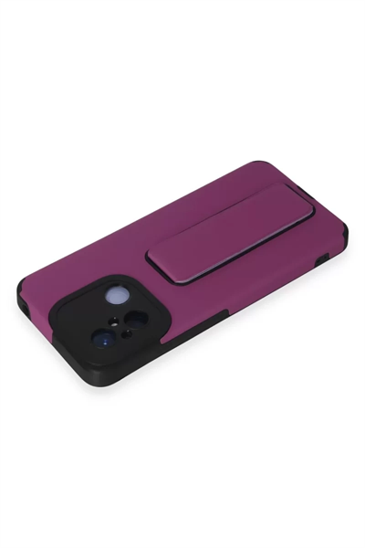 Xiaomi Redmi 12C Kılıf Mega Standlı Silikon - Mor