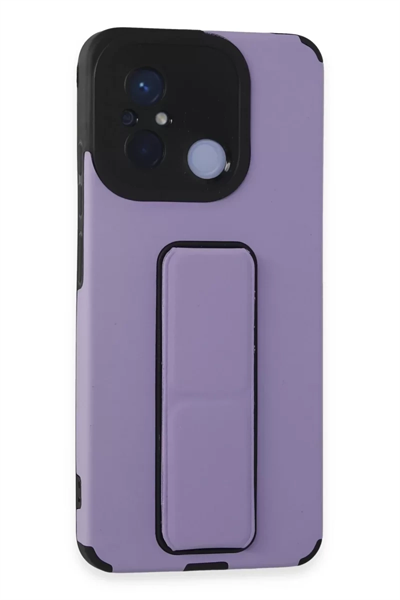 Xiaomi Redmi 12C Kılıf Mega Standlı Silikon - Lila