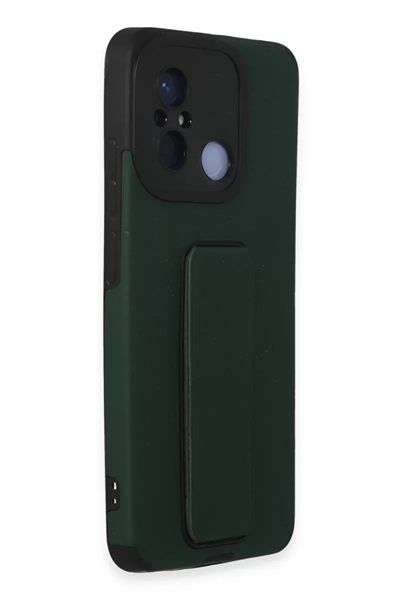 Xiaomi Redmi 12C Kılıf Mega Standlı Silikon - Yeşil