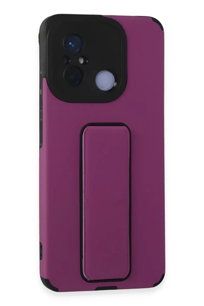 Xiaomi Redmi 12C Kılıf Mega Standlı Silikon - Mor