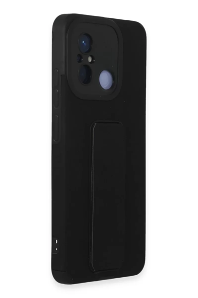 Xiaomi Redmi 12C Kılıf Mega Standlı Silikon - Siyah