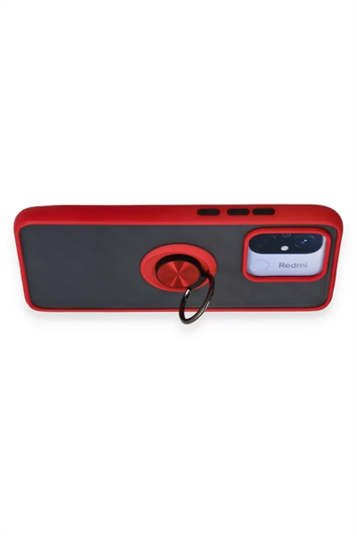 Xiaomi Redmi 12C Kılıf Montreal Yüzüklü Silikon Kapak - Kırmızı