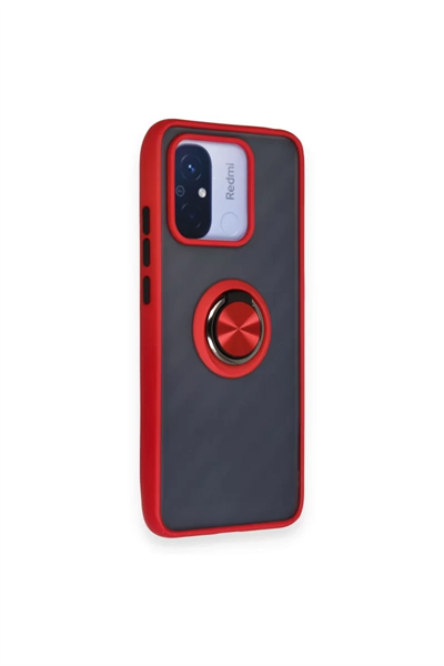 Xiaomi Redmi 12C Kılıf Montreal Yüzüklü Silikon Kapak - Kırmızı