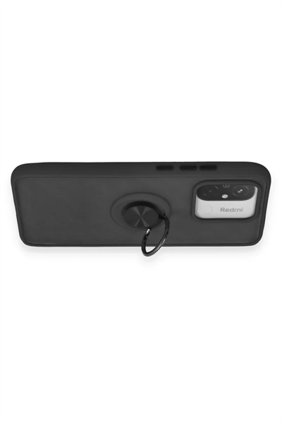 Xiaomi Redmi 12C Kılıf Montreal Yüzüklü Silikon Kapak - Siyah