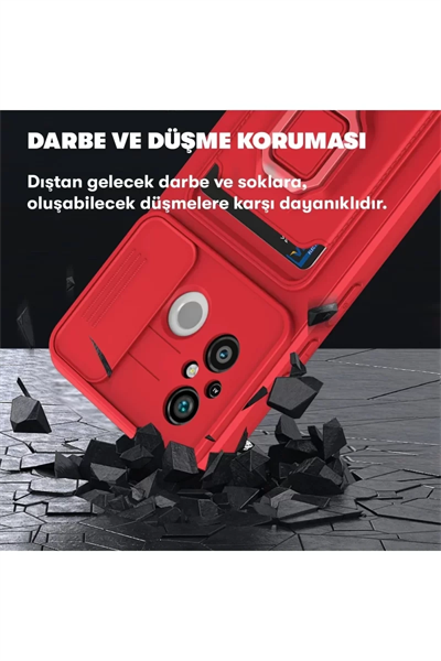 Xiaomi Redmi 12C Kılıf Zuma Kartvizitli Yüzüklü Silikon - Siyah