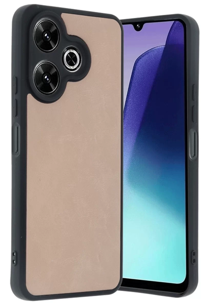 Xiaomi Redmi 13 4G Kılıf Aras Deri Kapak - Pudra