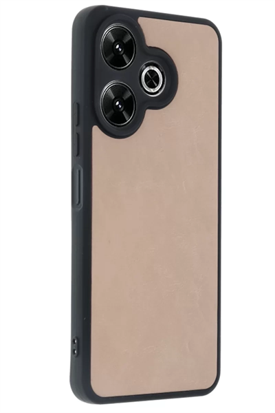 Xiaomi Redmi 13 4G Kılıf Aras Deri Kapak - Pudra