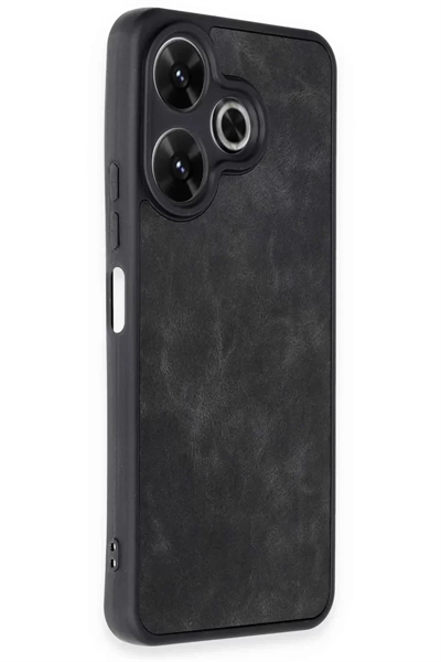 Xiaomi Redmi 13 4G Kılıf Aras Deri Kapak - Siyah