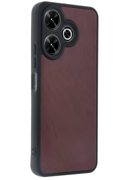 Xiaomi Redmi 13 4G Kılıf Aras Deri Kapak - Bordo