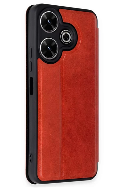 Xiaomi Redmi 13 4G Kılıf Flip Cover - Kırmızı