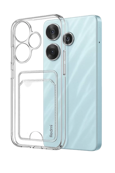 Xiaomi Redmi 13 4G Kılıf Kart Şeffaf Silikon - Şeffaf