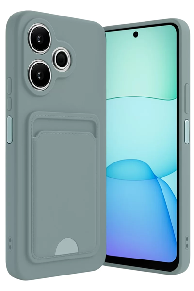 Xiaomi Redmi 13 4G Kılıf Kelvin Kartvizitli Silikon - Açık Yeşil