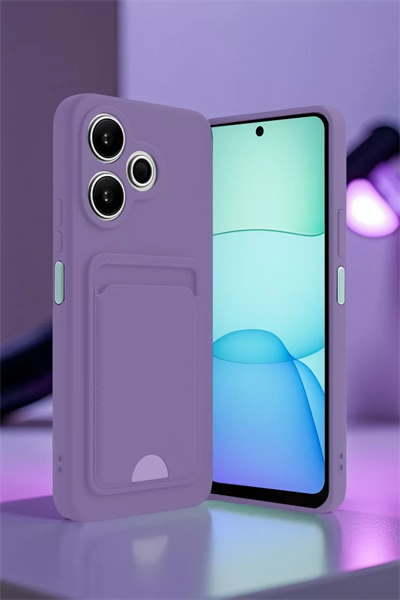 Xiaomi Redmi 13 4G Kılıf Kelvin Kartvizitli Silikon - Açık Yeşil