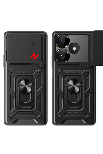 Xiaomi Redmi 13 4G Kılıf Pars Lens Yüzüklü Silikon - Gold
