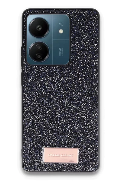 Xiaomi Redmi 13C Bright Simli Kapak - Siyah