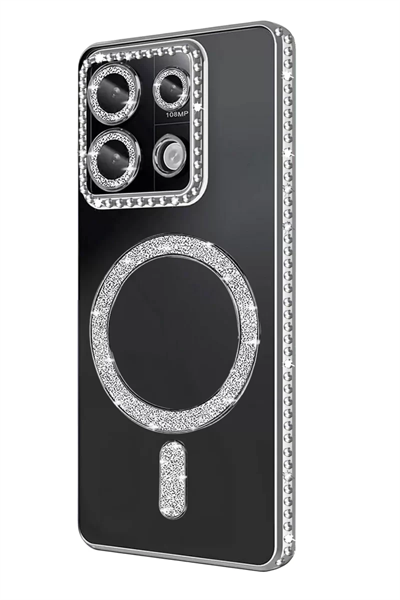 Xiaomi Redmi 13C Joke Simli Magneticsafe Kılıf - Gümüş