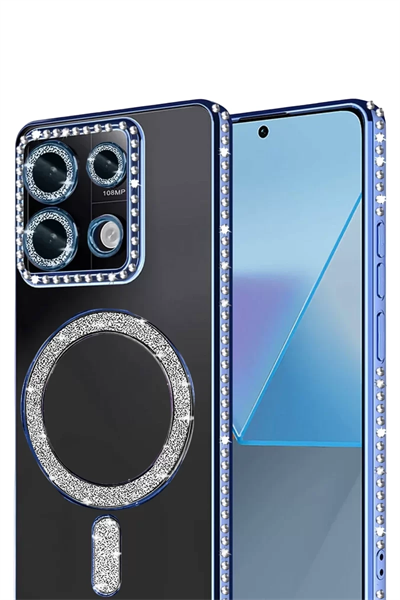 Xiaomi Redmi 13C Joke Simli Magneticsafe Kılıf - Mavi