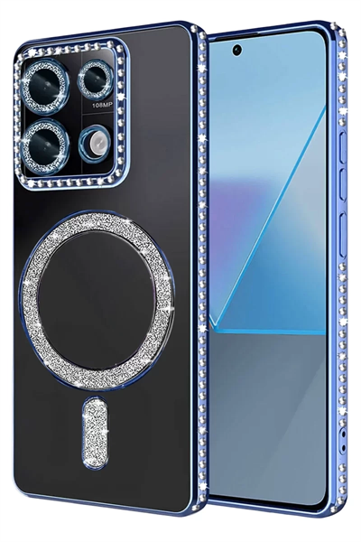 Xiaomi Redmi 13C Joke Simli Magneticsafe Kılıf - Mavi