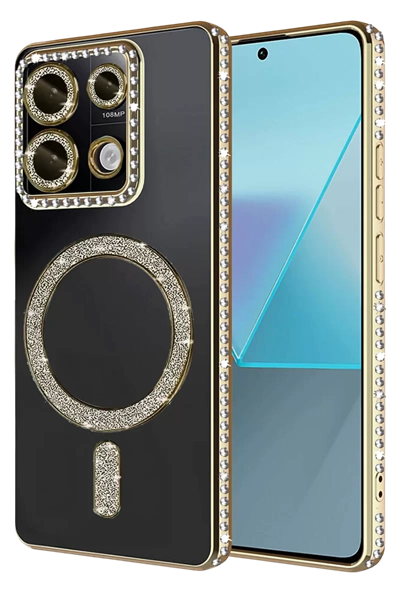 Xiaomi Redmi 13C Joke Simli Magneticsafe Kılıf - Gold