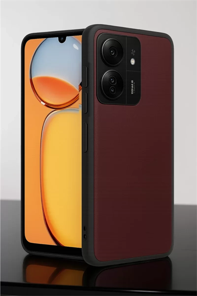 Xiaomi Redmi 13C Kılıf Aras Deri Kapak - Bordo