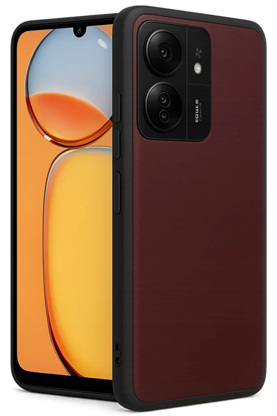 Xiaomi Redmi 13C Kılıf Aras Deri Kapak - Bordo