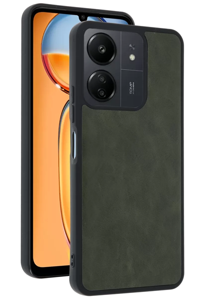 Xiaomi Redmi 13C Kılıf Aras Deri Kapak - Açık Yeşil