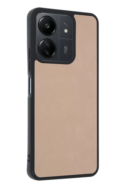 Xiaomi Redmi 13C Kılıf Aras Deri Kapak - Pudra