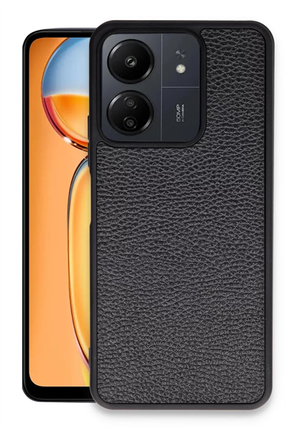 Xiaomi Redmi 13C Kılıf Aras Deri Kapak - Siyah
