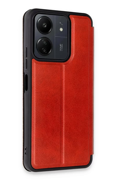 Xiaomi Redmi 13C Kılıf Flip Cover - Kırmızı
