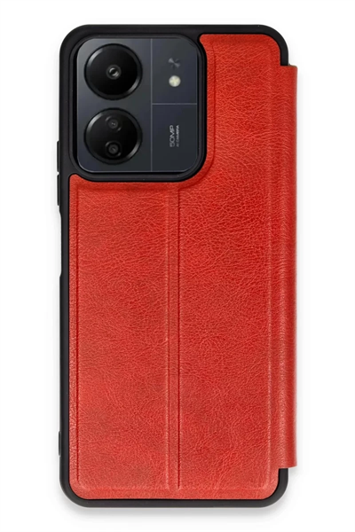 Xiaomi Redmi 13C Kılıf Flip Cover - Kırmızı