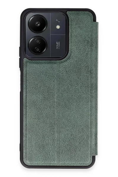 Xiaomi Redmi 13C Kılıf Flip Cover - Koyu Yeşil