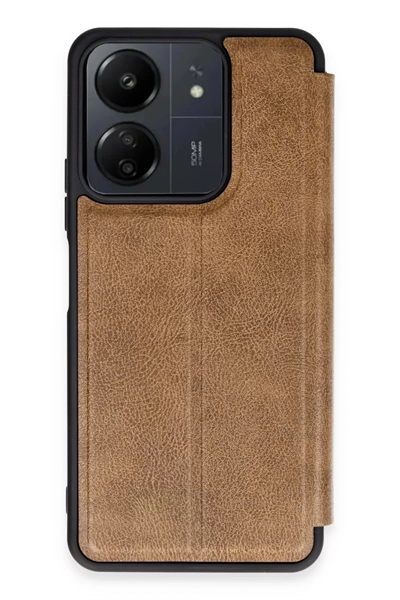 Xiaomi Redmi 13C Kılıf Flip Cover - Taba